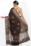 Coffee Brown Moonga Silk Saree - Silk Mark Certified