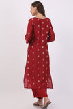 Sheen Red Dazzler Kurta