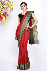 Red Splendour Moonga Silk Saree - Silk Mark Certified