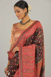 Black Pashmina Moonga Silk Handloom Banarasi Saree- Silk Mark Certified