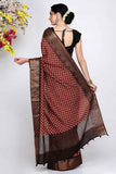 Maroon Moonga Silk Saree - Silk Mark Certified