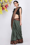 Pine Green Moonga Silk Saree - Silk Mark Certified