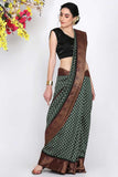 Pine Green Moonga Silk Saree - Silk Mark Certified