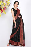 Surreal Black Moonga Silk Saree - Silk Mark Certified