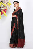Surreal Black Moonga Silk Saree - Silk Mark Certified