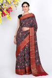 Old Mauve Moonga Silk Saree - Silk Mark Certified