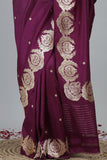 Handwoven Deep Magenta Katan Silk Banarasi Handloom- Silk Mark Certified
