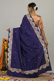 Handloom Deep Blue Katan Silk Banarasi Saree- Silk Mark Certified