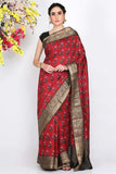 Fiery Red Moonga Silk Saree - Silk Mark Certified