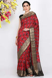 Fiery Red Moonga Silk Saree - Silk Mark Certified
