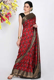 Fiery Red Moonga Silk Saree - Silk Mark Certified