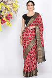 Strawberry Red Moonga Silk Saree - Silk Mark Certified