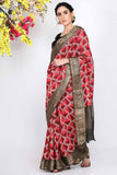 Strawberry Red Moonga Silk Saree - Silk Mark Certified