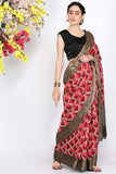 Strawberry Red Moonga Silk Saree - Silk Mark Certified