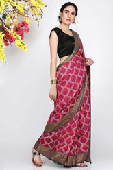 Lotus Pink Moonga Silk Saree - Silk Mark Certified