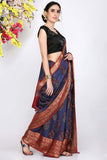 Electric Blue Moonga Silk Saree - Silk Mark Certified