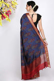 Electric Blue Moonga Silk Saree - Silk Mark Certified