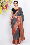 Pastel Grey Moonga Silk Saree - Silk Mark Certified