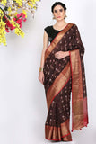 Coffee Brown Moonga Silk Saree - Silk Mark Certified