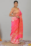 Raspberry Pink Pure Katan Silk Banarasi Handloom Saree- Silk Mark Certified