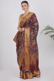 Burgundy Katan Silk Saree - Silk Mark Certified