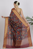 Burgundy Katan Silk Saree - Silk Mark Certified