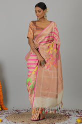 Gold Rani Pure Katan Silk Banarasi Handloom Saree- Silk Mark Certified