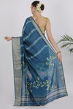 Aqua Blue Katan Silk Saree - Silk Mark Certified