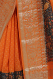 Tangerine Orange Katan Silk Saree - Silk Mark Certified