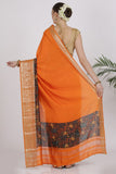 Tangerine Orange Katan Silk Saree - Silk Mark Certified
