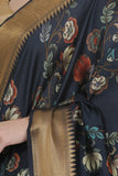 Dark Blue Katan Silk Saree - Silk Mark Certified