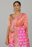 Shade Of Pink Peach Pure Katan Silk Banarasi Handloom Saree- Silk Mark Certified