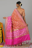 Shade Of Pink Peach Pure Katan Silk Banarasi Handloom Saree- Silk Mark Certified