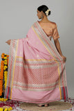 Powder Pink Pure Gajji Silk Banarasi Handloom Saree- Silk Mark Certified