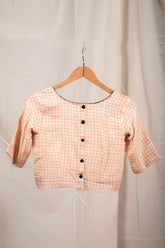 Peach Checks Blouse