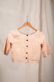 Peach Checks Blouse