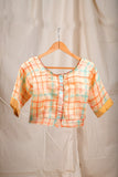 Peach Multi Colour Checks Blouse