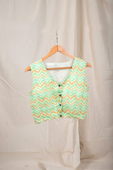 Pista Green Sleeveless Blouse