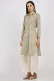 Earthy Grey Yellow Checks Kurta
