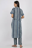 Prussian Blue Stripes Kurta