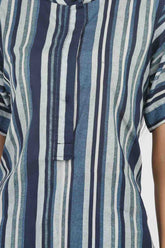Prussian Blue Stripes Kurta