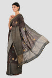 Deep Coffee Brown Moonga Silk Saree - Silk Mark Certified