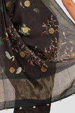 Deep Coffee Brown Moonga Silk Saree - Silk Mark Certified