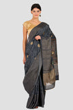 Midnight Blue Moonga Silk Saree - Silk Mark Certified