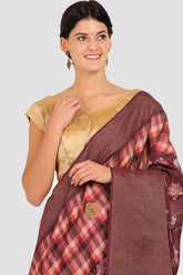 Burgundy Moonga Silk Saree - Silk Mark Certified