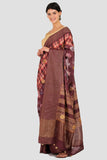 Burgundy Moonga Silk Saree - Silk Mark Certified