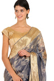 Navy Blue Katan Silk Saree - Silk Mark Certified