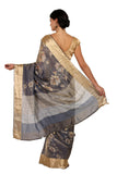 Navy Blue Katan Silk Saree - Silk Mark Certified