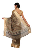 Shimmery Brown Katan Silk Saree - Silk Mark Certified