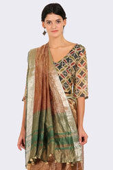 Maroon Tissue Silk Saree - Silk Mark Certified